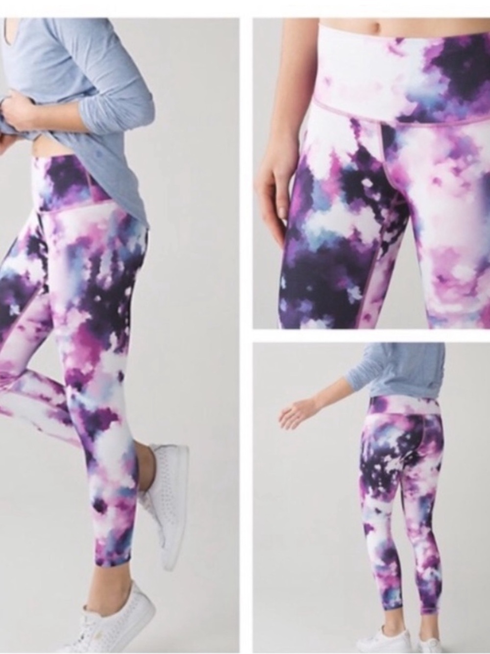 Lululemon Wunder Under Crop III Blooming Pixie Multi Purple Pink Size 6
